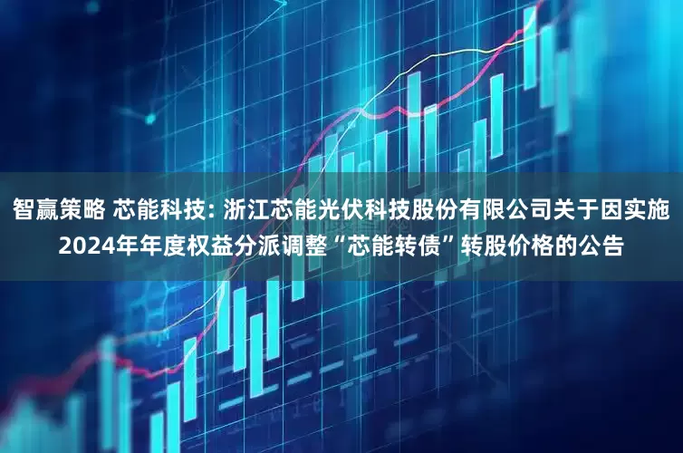智赢策略 芯能科技: 浙江芯能光伏科技股份有限公司关于因实施2024年年度权益分派调整“芯能转债”转股价格的公告